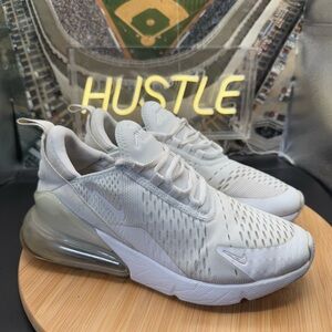 Nike Air Max 270 White Metallic Silver Size 7Y (See Description)